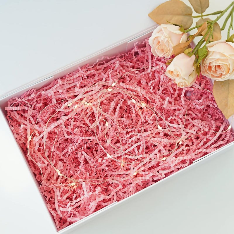 Bobobag - 4oz Crinkle Cut Paper Shred Filler Recyclable Gift Wrap Confetti Raffia Grass Shred Paper for Easter Baskets Filler Creative Eggs Decor (Pink) - Image 5